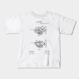 Eyeleting Machine Vintage Patent Hand Drawing Kids T-Shirt